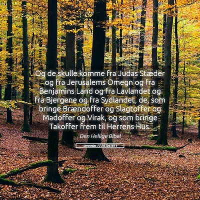 Picture 05 - Jeremias 17:26 DA1871 - Og de skulle komme fra Judas Stæder og fra - Bible Verse Picture