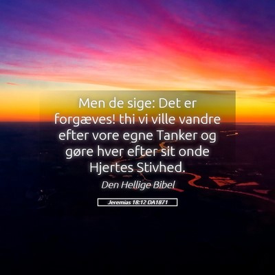 Picture 05 - Jeremias 18:12 DA1871 - Men de sige: Det er forgæves! thi vi ville - Bible Verse Picture