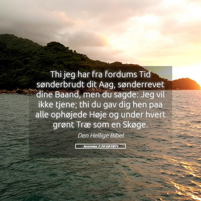 Picture 05 - Jeremias 2:20 DA1871 - Thi jeg har fra fordums Tid sønderbrudt dit Aag, - Bible Verse Picture