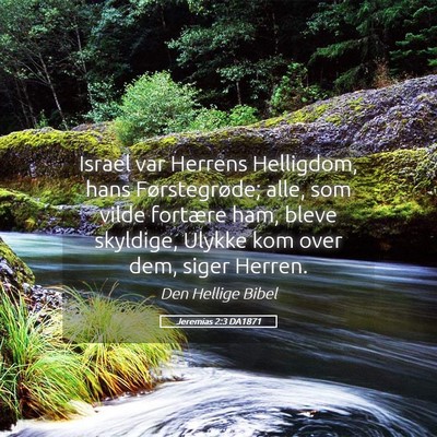 Picture 05 - Jeremias 2:3 DA1871 - Israel var Herrens Helligdom, hans Førstegrøde; - Bible Verse Picture