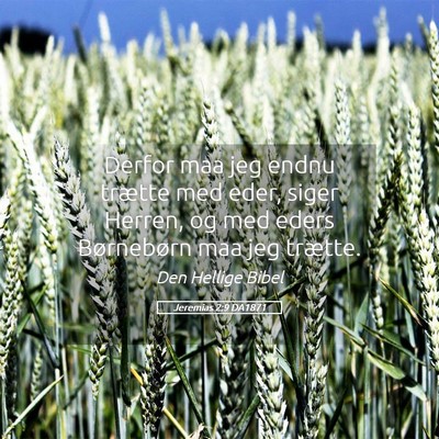 Picture 05 - Jeremias 2:9 DA1871 - Derfor maa jeg endnu trætte med eder, siger - Bible Verse Picture