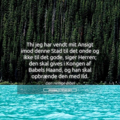 Picture 05 - Jeremias 21:10 DA1871 - Thi jeg har vendt mit Ansigt imod denne Stad til - Bible Verse Picture