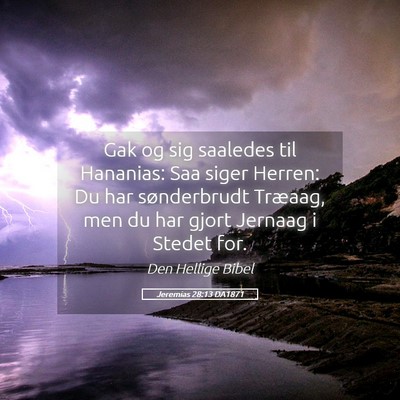 Picture 05 - Jeremias 28:13 DA1871 - Gak og sig saaledes til Hananias: Saa siger - Bible Verse Picture