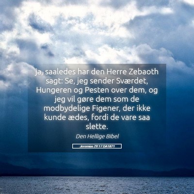 Picture 05 - Jeremias 29:17 DA1871 - ja, saaledes har den Herre Zebaoth sagt: Se, jeg - Bible Verse Picture