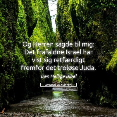 Picture 05 - Jeremias 3:11 DA1871 - Og Herren sagde til mig: Det frafaldne Israel har - Bible Verse Picture