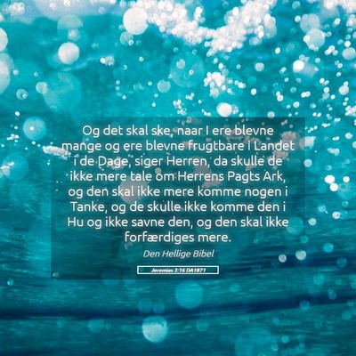 Picture 05 - Jeremias 3:16 DA1871 - Og det skal ske, naar I ere blevne mange og ere - Bible Verse Picture