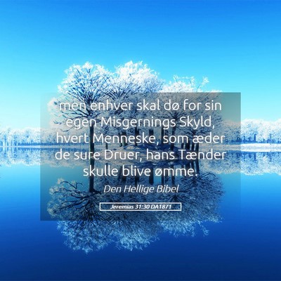 Picture 05 - Jeremias 31:30 DA1871 - men enhver skal dø for sin egen Misgernings - Bible Verse Picture