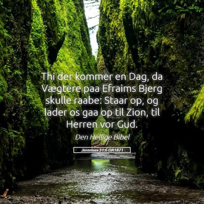 Picture 05 - Jeremias 31:6 DA1871 - Thi der kommer en Dag, da Vægtere paa Efraims - Bible Verse Picture
