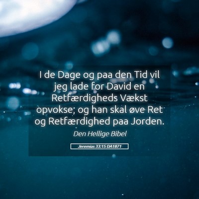 Picture 05 - Jeremias 33:15 DA1871 - I de Dage og paa den Tid vil jeg lade for David - Bible Verse Picture