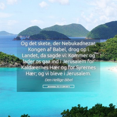 Picture 05 - Jeremias 35:11 DA1871 - Og det skete, der Nebukadnezar, Kongen af Babel, - Bible Verse Picture