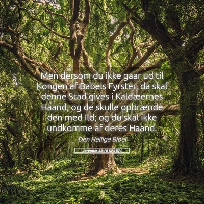 Picture 05 - Jeremias 38:18 DA1871 - Men dersom du ikke gaar ud til Kongen af Babels - Bible Verse Picture