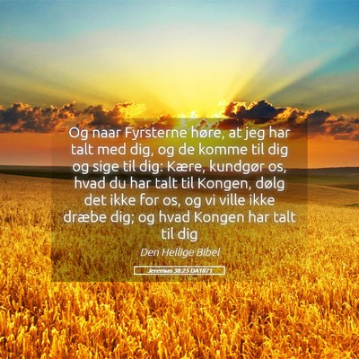 Picture 05 - Jeremias 38:25 DA1871 - Og naar Fyrsterne høre, at jeg har talt med dig, - Bible Verse Picture