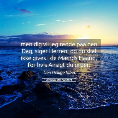 Picture 05 - Jeremias 39:17 DA1871 - men dig vil jeg redde paa den Dag, siger Herren; - Bible Verse Picture