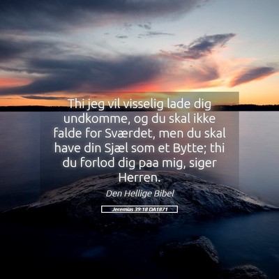 Picture 05 - Jeremias 39:18 DA1871 - Thi jeg vil visselig lade dig undkomme, og du - Bible Verse Picture