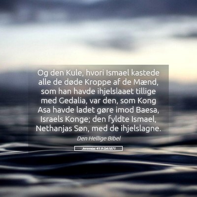 Picture 05 - Jeremias 41:9 DA1871 - Og den Kule, hvori Ismael kastede alle de døde - Bible Verse Picture
