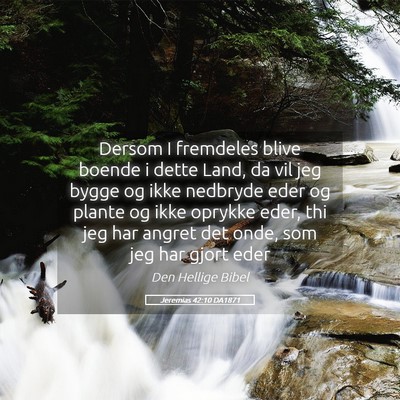 Picture 05 - Jeremias 42:10 DA1871 - Dersom I fremdeles blive boende i dette Land, da - Bible Verse Picture