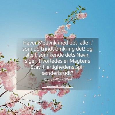 Picture 05 - Jeremias 48:17 DA1871 - Haver Medynk med det, alle I, som bo trindt - Bible Verse Picture