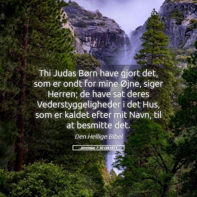 Picture 05 - Jeremias 7:30 DA1871 - Thi Judas Børn have gjort det, som er ondt for - Bible Verse Picture
