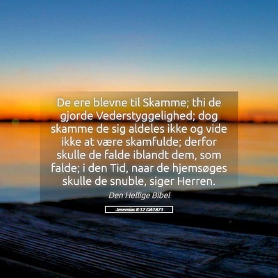 Picture 05 - Jeremias 8:12 DA1871 - De ere blevne til Skamme; thi de gjorde - Bible Verse Picture