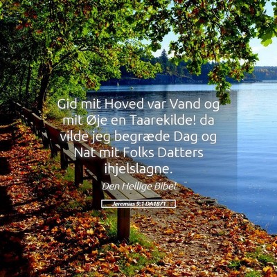 Picture 05 - Jeremias 9:1 DA1871 - Gid mit Hoved var Vand og mit Øje en Taarekilde! - Bible Verse Picture