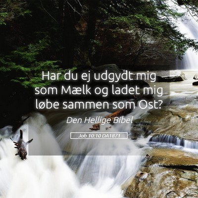Picture 05 - Job 10:10 DA1871 - Har du ej udgydt mig som Mælk og ladet mig løbe - Bible Verse Picture