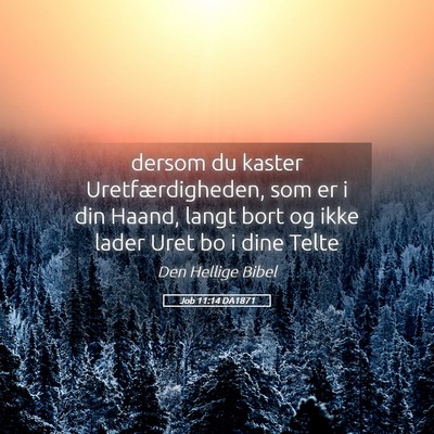 Picture 05 - Job 11:14 DA1871 - dersom du kaster Uretfærdigheden, som er i din - Bible Verse Picture