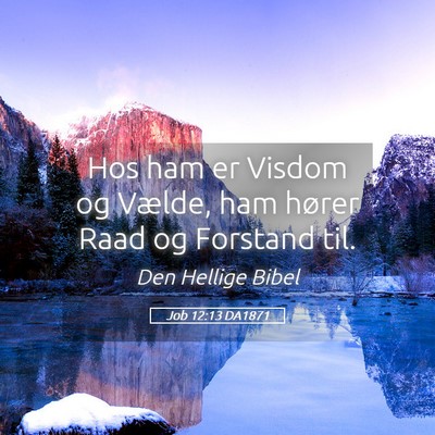 Picture 05 - Job 12:13 DA1871 - Hos ham er Visdom og Vælde, ham hører Raad og - Bible Verse Picture