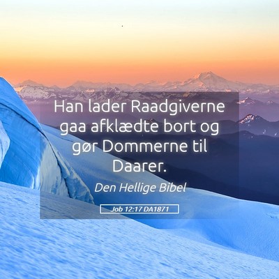 Picture 05 - Job 12:17 DA1871 - Han lader Raadgiverne gaa afklædte bort og gør - Bible Verse Picture