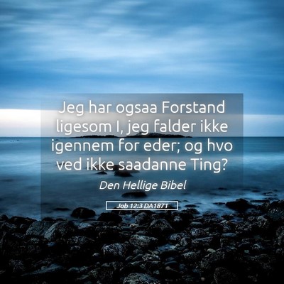 Picture 05 - Job 12:3 DA1871 - Jeg har ogsaa Forstand ligesom I, jeg falder ikke - Bible Verse Picture
