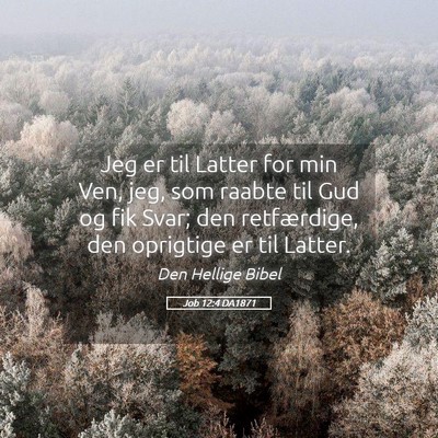 Picture 05 - Job 12:4 DA1871 - Jeg er til Latter for min Ven, jeg, som raabte - Bible Verse Picture