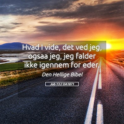 Picture 05 - Job 13:2 DA1871 - Hvad I vide, det ved jeg, ogsaa jeg, jeg falder - Bible Verse Picture