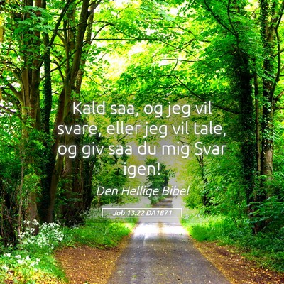 Picture 05 - Job 13:22 DA1871 - Kald saa, og jeg vil svare, eller jeg vil tale, - Bible Verse Picture
