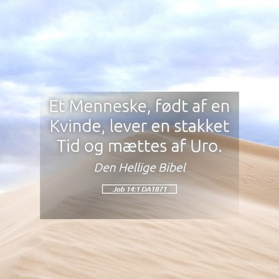 Picture 05 - Job 14:1 DA1871 - Et Menneske, født af en Kvinde, lever en stakket - Bible Verse Picture
