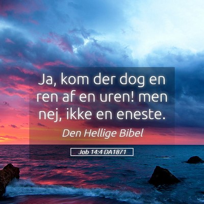 Picture 05 - Job 14:4 DA1871 - Ja, kom der dog en ren af en uren! men nej, ikke - Bible Verse Picture