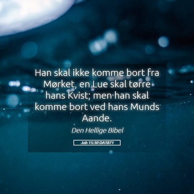 Picture 05 - Job 15:30 DA1871 - Han skal ikke komme bort fra Mørket, en Lue skal - Bible Verse Picture