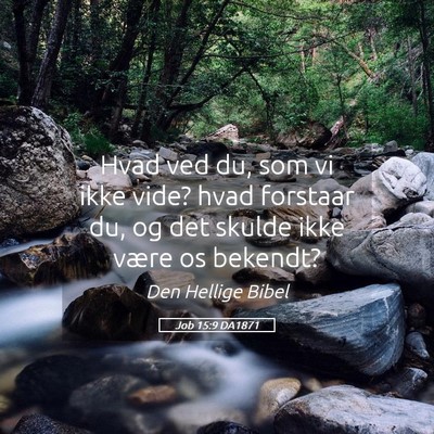 Picture 05 - Job 15:9 DA1871 - Hvad ved du, som vi ikke vide? hvad forstaar du, - Bible Verse Picture