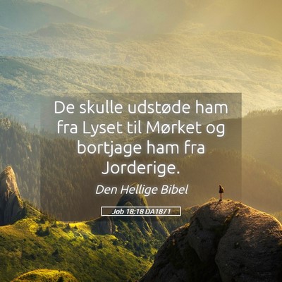 Picture 05 - Job 18:18 DA1871 - De skulle udstøde ham fra Lyset til Mørket og - Bible Verse Picture
