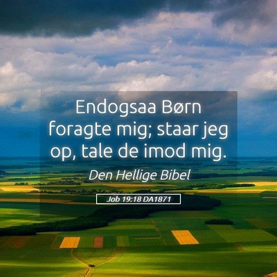 Picture 05 - Job 19:18 DA1871 - Endogsaa Børn foragte mig; staar jeg op, tale de - Bible Verse Picture