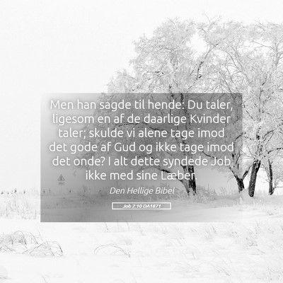Picture 05 - Job 2:10 DA1871 - Men han sagde til hende: Du taler, ligesom en af - Bible Verse Picture