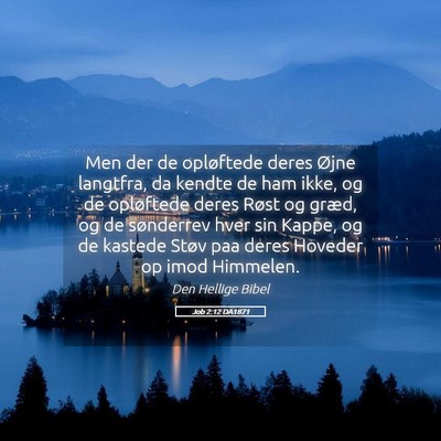 Picture 05 - Job 2:12 DA1871 - Men der de opløftede deres Øjne langtfra, da - Bible Verse Picture