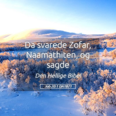 Picture 05 - Job 20:1 DA1871 - Da svarede Zofar, Naamathiten, og - Bible Verse Picture