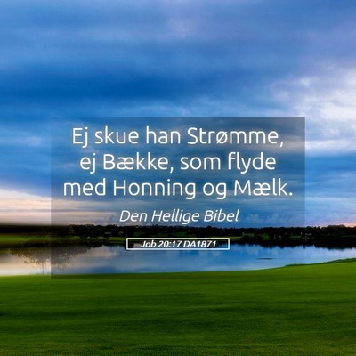 Picture 05 - Job 20:17 DA1871 - Ej skue han Strømme, ej Bække, som flyde med - Bible Verse Picture