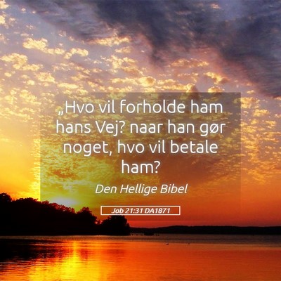 Picture 05 - Job 21:31 DA1871 - „Hvo vil forholde ham hans Vej? naar han gør - Bible Verse Picture