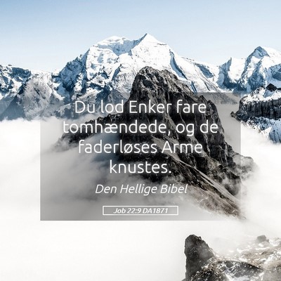 Picture 05 - Job 22:9 DA1871 - Du lod Enker fare tomhændede, og de faderløses - Bible Verse Picture