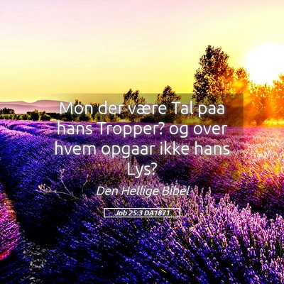 Picture 05 - Job 25:3 DA1871 - Mon der være Tal paa hans Tropper? og over hvem - Bible Verse Picture
