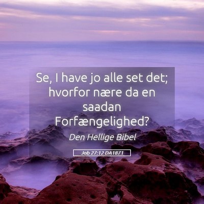 Picture 05 - Job 27:12 DA1871 - Se, I have jo alle set det; hvorfor nære da en - Bible Verse Picture