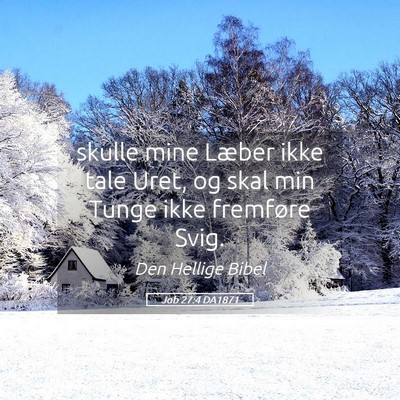 Picture 05 - Job 27:4 DA1871 - skulle mine Læber ikke tale Uret, og skal min - Bible Verse Picture