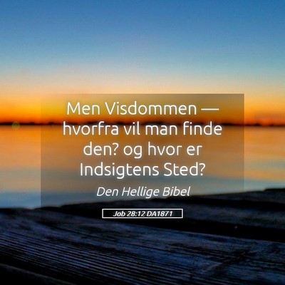 Picture 05 - Job 28:12 DA1871 - Men Visdommen — hvorfra vil man finde den? og - Bible Verse Picture