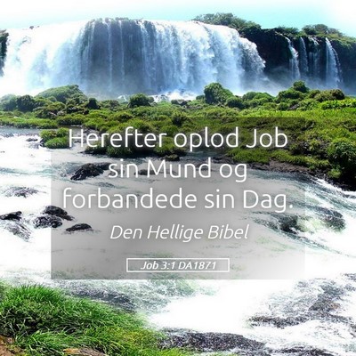 Picture 05 - Job 3:1 DA1871 - Herefter oplod Job sin Mund og forbandede sin - Bible Verse Picture