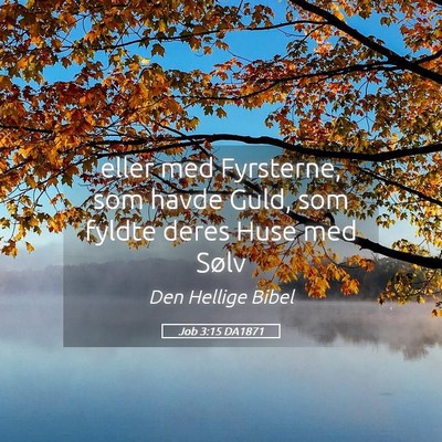 Picture 05 - Job 3:15 DA1871 - eller med Fyrsterne, som havde Guld, som fyldte - Bible Verse Picture